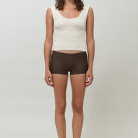 Lucia Shirred Tank | Cream