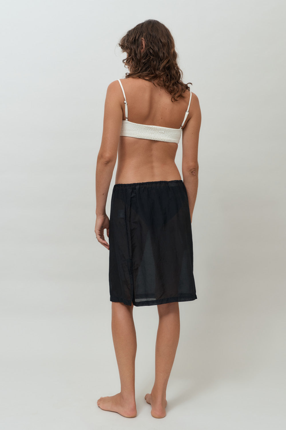 Sheer Layered Flare Skirt - KHAKI
