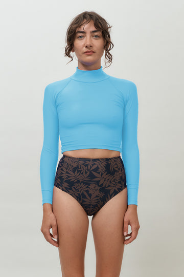 Aire Turtle Neck Rashguard | Lake Blue