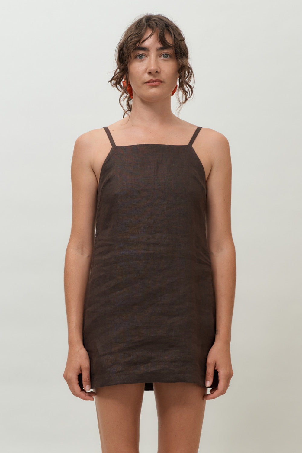 Carmen Structured Mini Dress | Earth