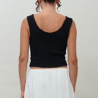 Lucia Shirred Tank | Black
