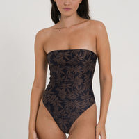 Straight One Piece | Leaf Print