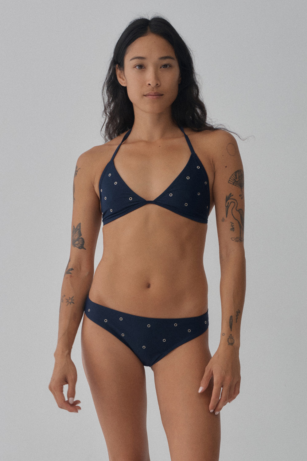 Voyage Tie Top | Navy Eyelet